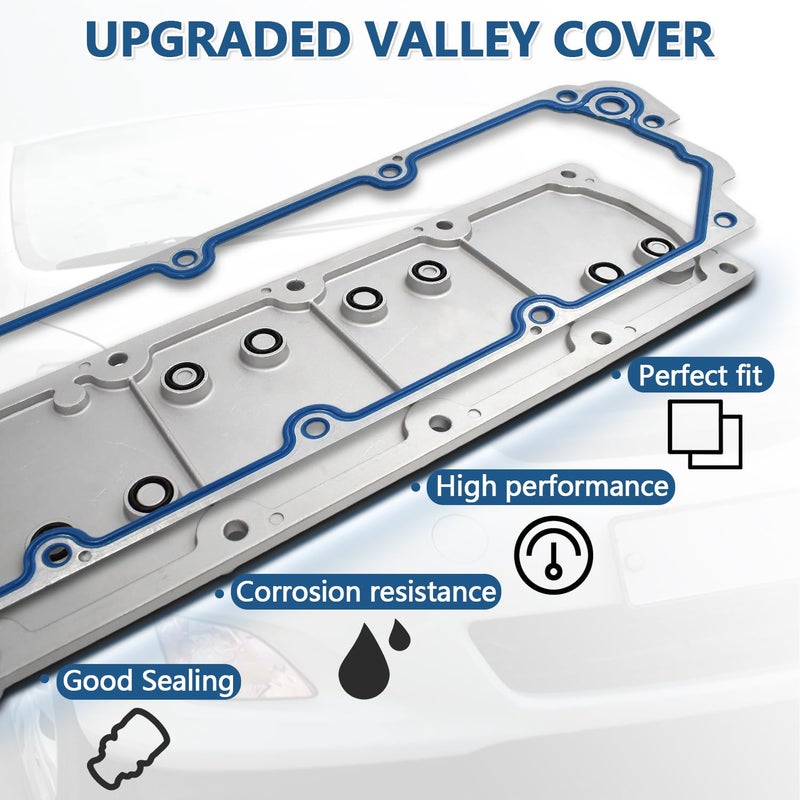 BSTCAR LS Gen 4 Valley Cover Plate Kit Non AFM/DOD Valley Pan Fit for 2007-2013 Chevy GMC Cadillac Silverado Sierra SUV, LS2 LS3 LS7 L92, 4.8L 5.3L 6.0L 6.2L, Replace # 12598832 - Image 3